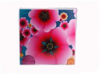 Mikrofasertuch "Blumen Pink/Türkis"