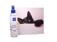 Mikrofasertuch "Schwarze Katze rosa Hintergrund"  Größe 18,5*18,5 cm von La Kelnet
