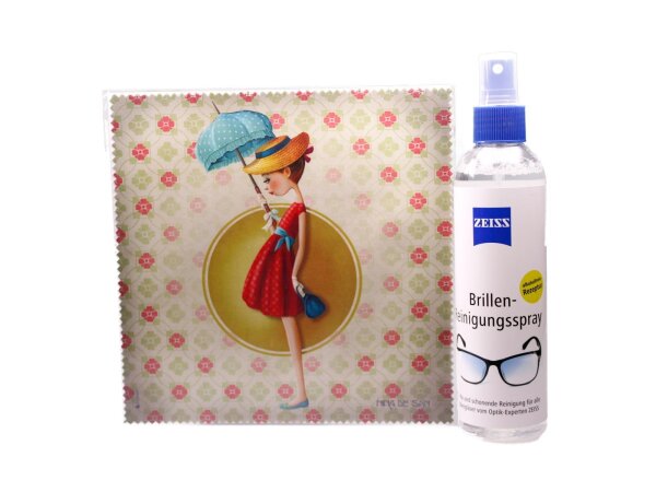 Mikrofasertuch "Dame mit Regenschirm"  Größe 18,5*18,5 cm von La Kelnet