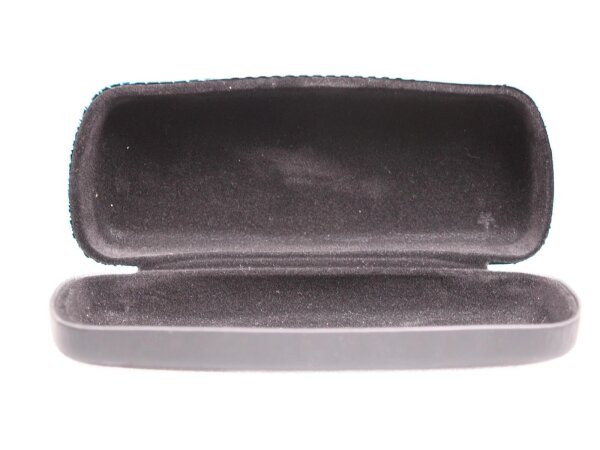 Hartschalen Etui von Optiker Dietrich in Blau/Schwarz mit Runden Ornamenten