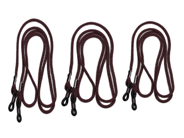 Braune Brillenkordel - 3er Pack