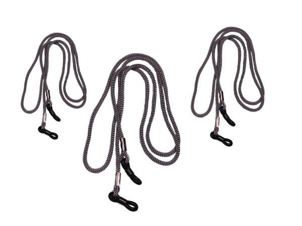 Grau Brillenkordel - 3er Pack